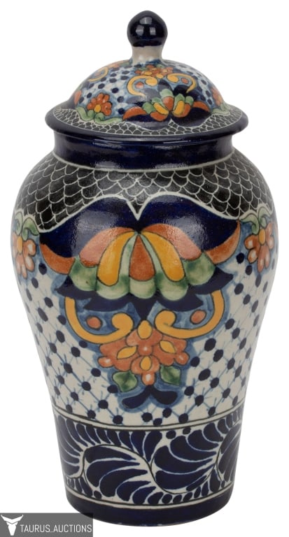 Mexican Talavera - La Corona Lidded Urn Jar (1 of 9)