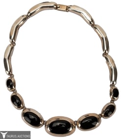 Taxco Sterling Enamel Mexican Choker Necklace