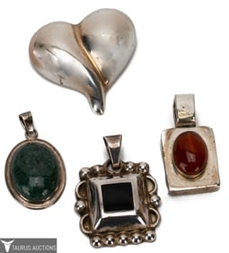 Sterling Silver Pendant & Pin Lot -Mexico