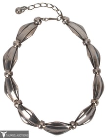 Modernist Sterling Silver Link Choker Necklace