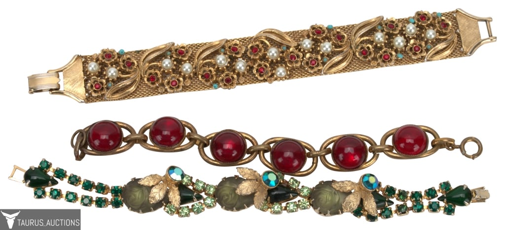 Jeweled Gold Tone Bracelet Lot (1 of 20)