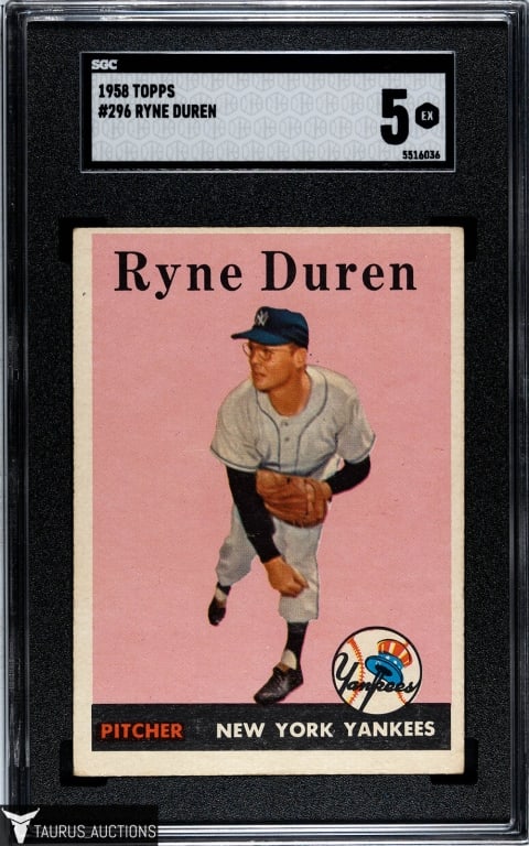1958 Topps #296 Ryne Duren Card SGC 5 (1 of 2)