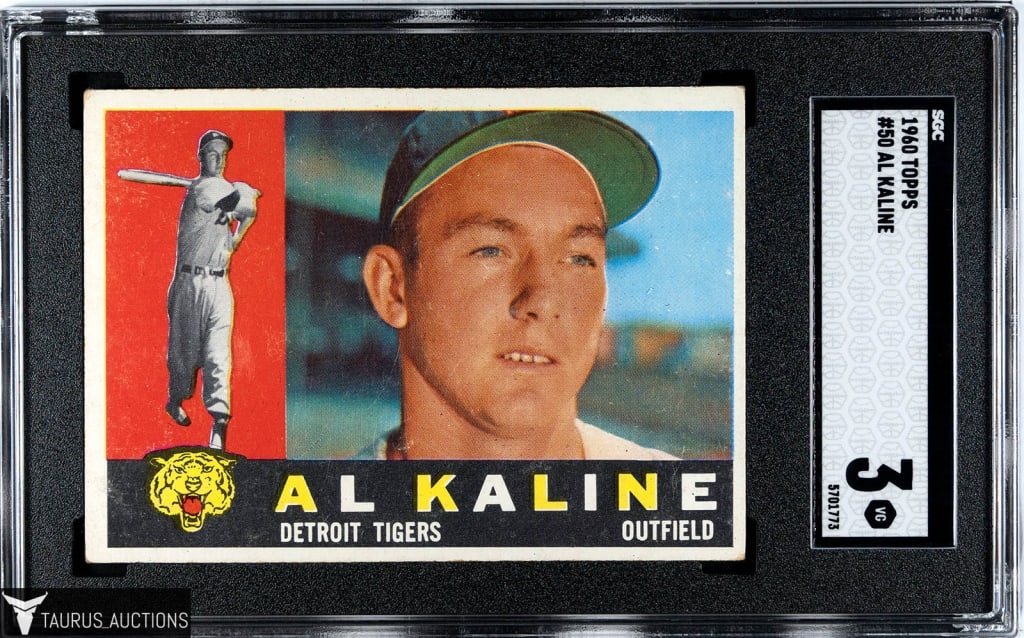 1960 Topps #50 Al Kaline Baseball Card SGC 3 (1 of 2)