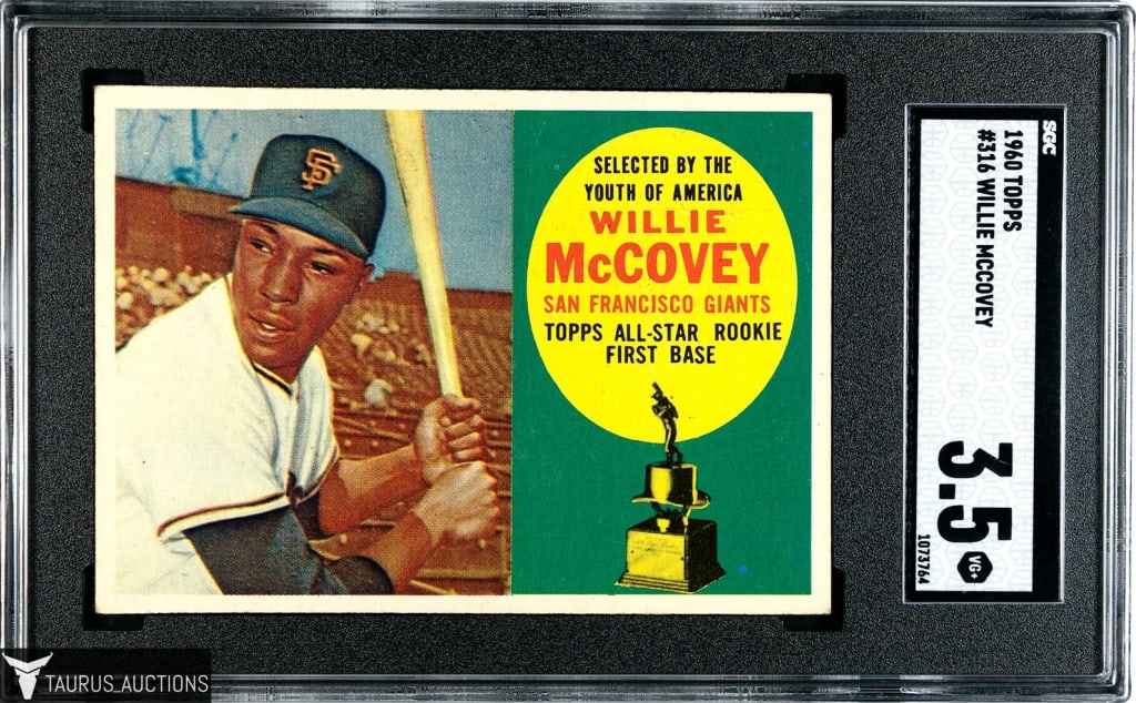 1960 Topps #316 Willie McCovey Rookie Card SGC 3.5 (1 of 2)
