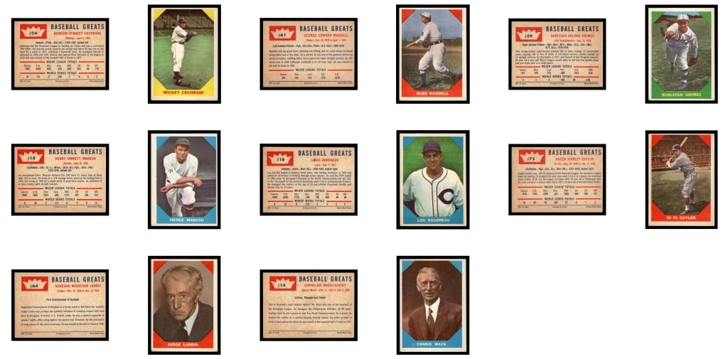 1960 Fleer Baseball Greats Card Lot (1 of 17)