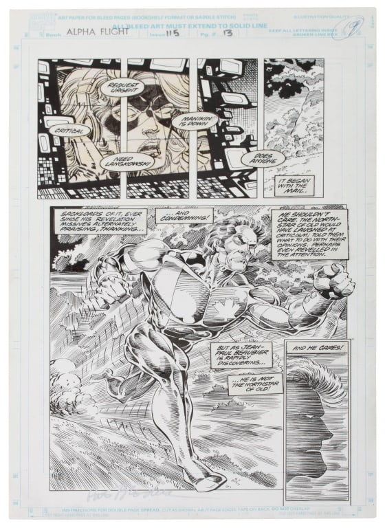 Pat Broderick Alpha Flight #115 Marvel Comic Art (1 of 6)