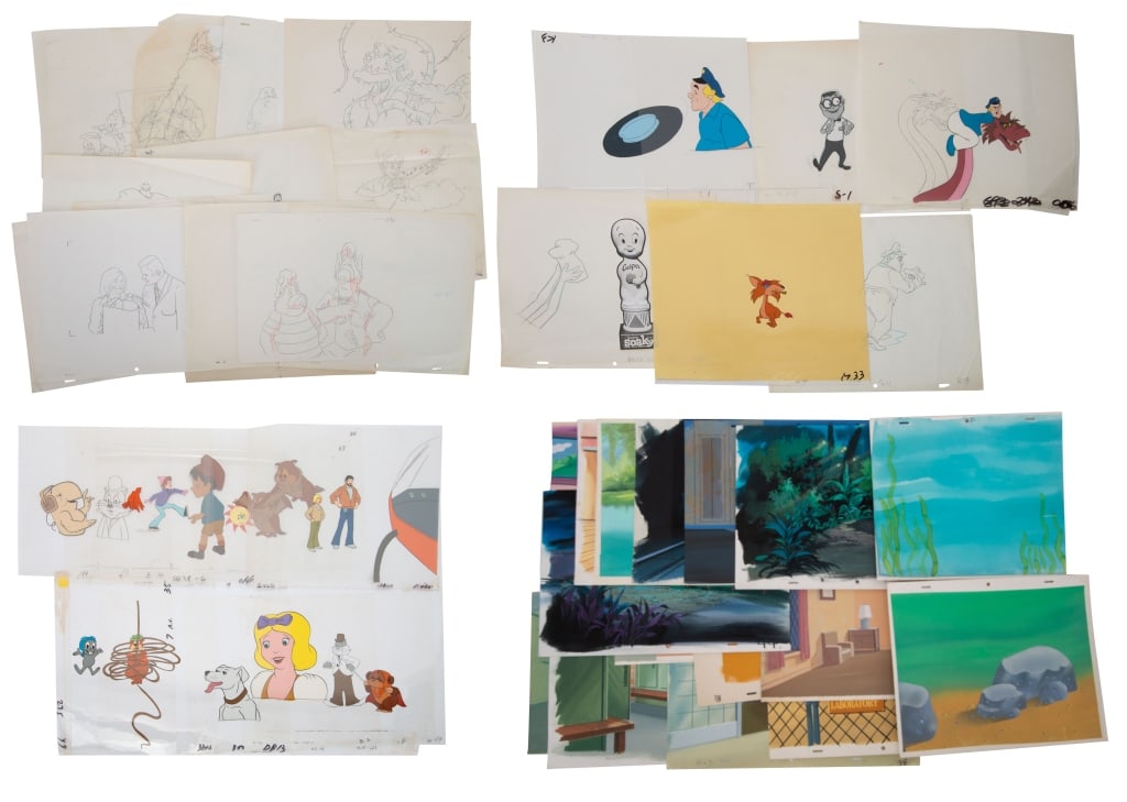 Original Cartoon Cel Animation & Sketch Art Lot (1 of 16)