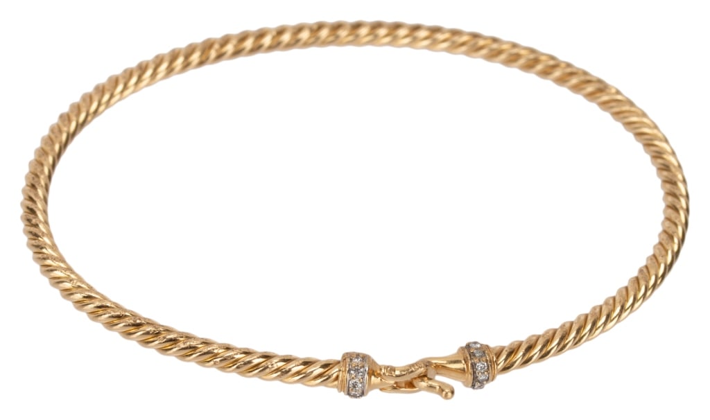 David Yurman 18K Gold Buckle Cablepsira Bracelet (1 of 7)
