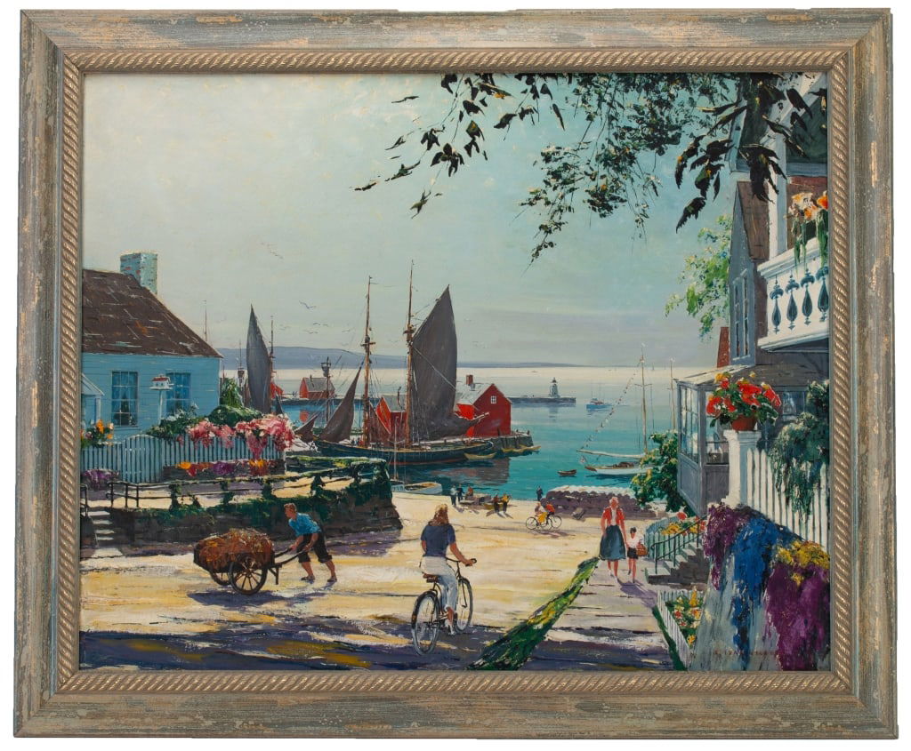 Carl Ivar Gilbert Marina Painting (1 of 7)