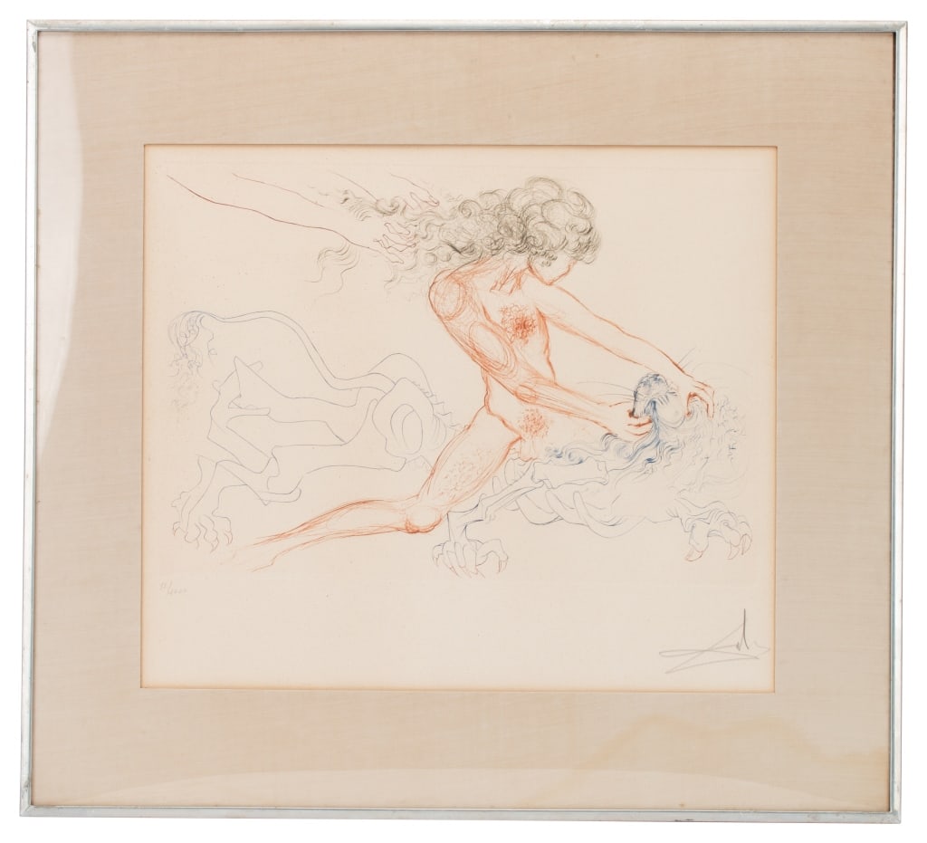 Salvador Dali, Samson and Delilah, Pencil Signed (1 of 7)