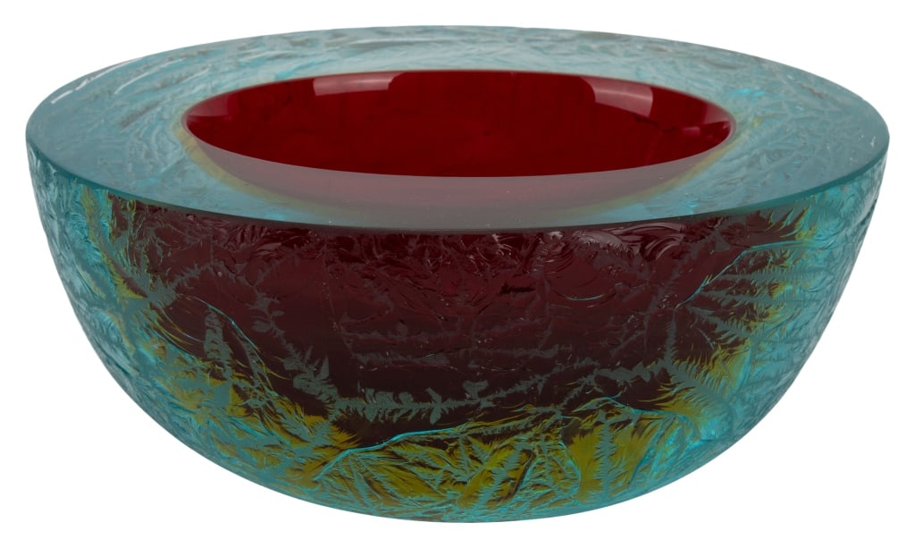 MCM Barbini Murano Crackle Glass Geode Bowl- Italy (1 of 6)