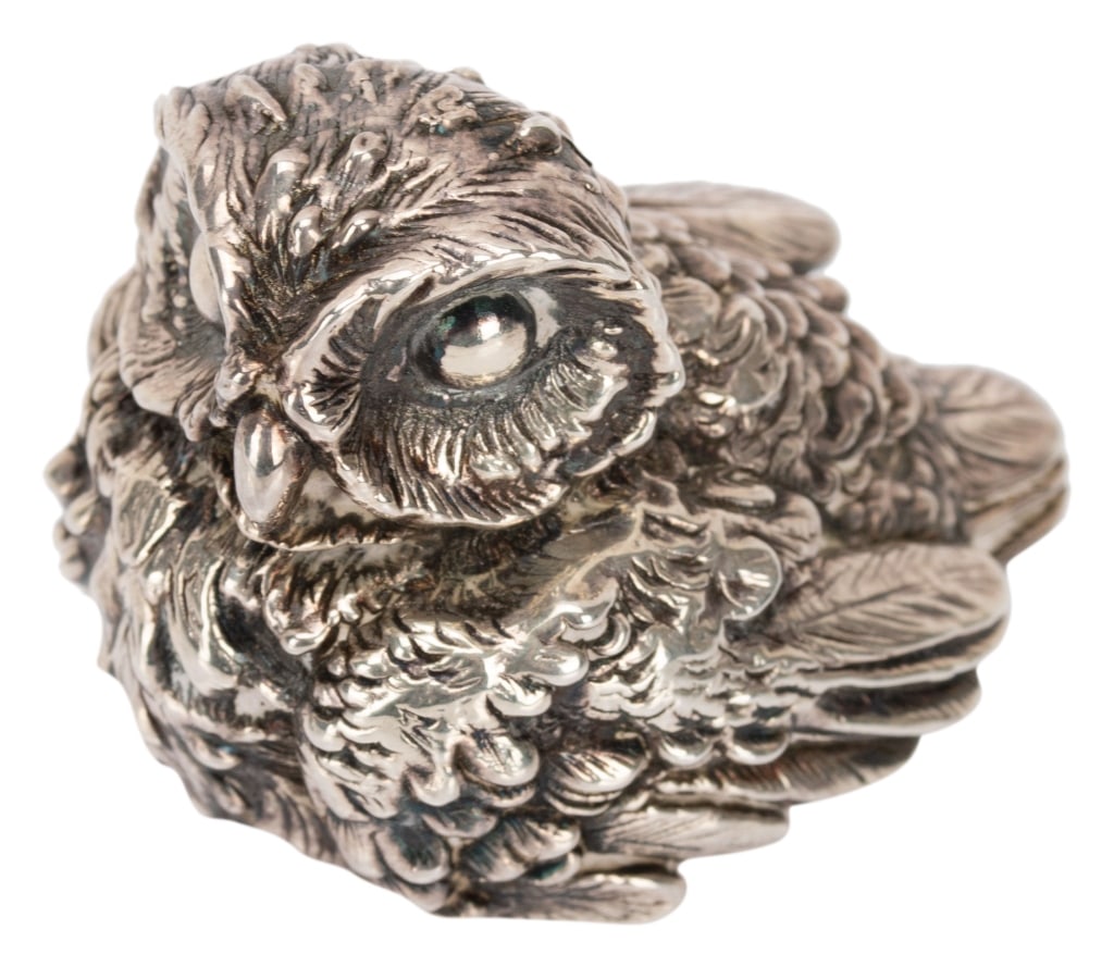 Signed Sterling Silver Figural Owl Figurine (1 of 7)