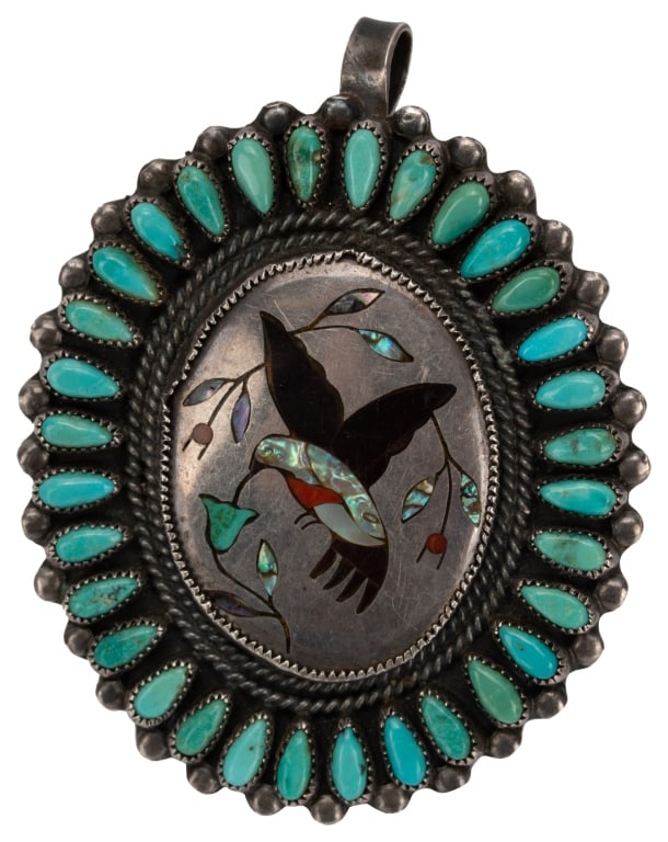 Native American Sterling Turquoise Pendant (1 of 7)