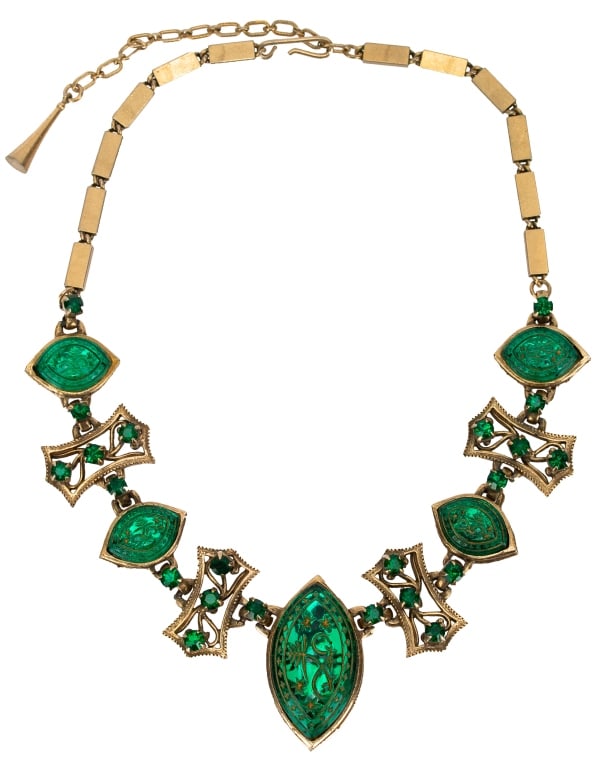Emerald Ice Green Glass Choker Necklace (1 of 6)