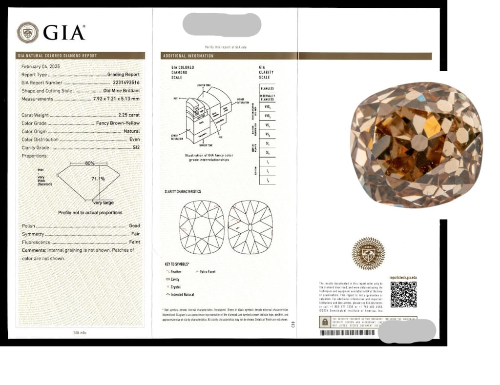 Fancy Brown-Yellow 2.25 Carat Diamond