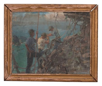 Albert K. Murray Combat View Oil Painting