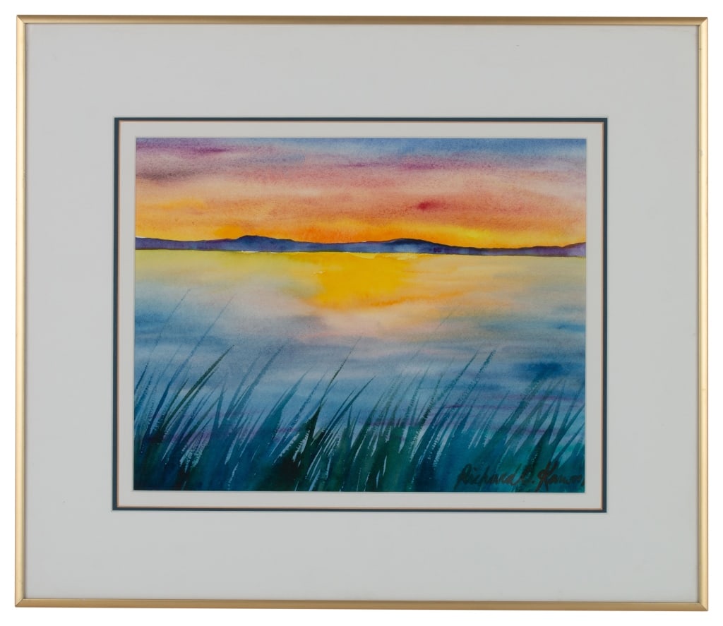 Richard Karwoski - Bay Sunset Watercolor (1 of 6)