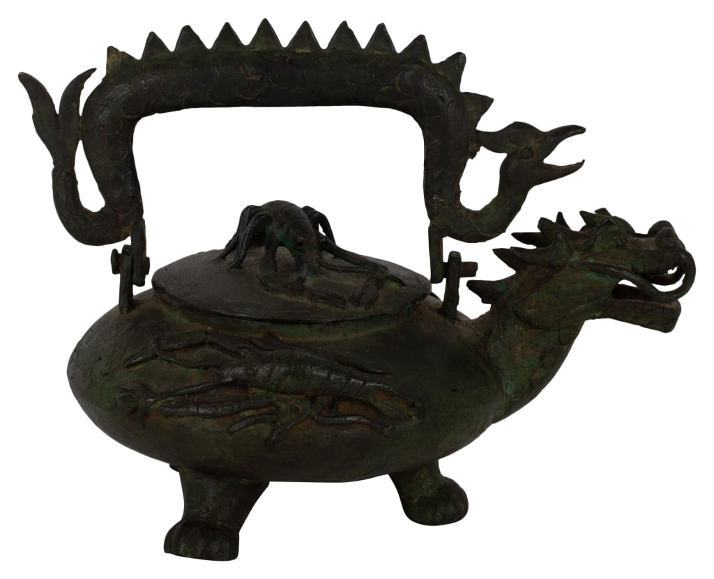 Asian Brass, Footed Dragon Teapot (1 of 9)