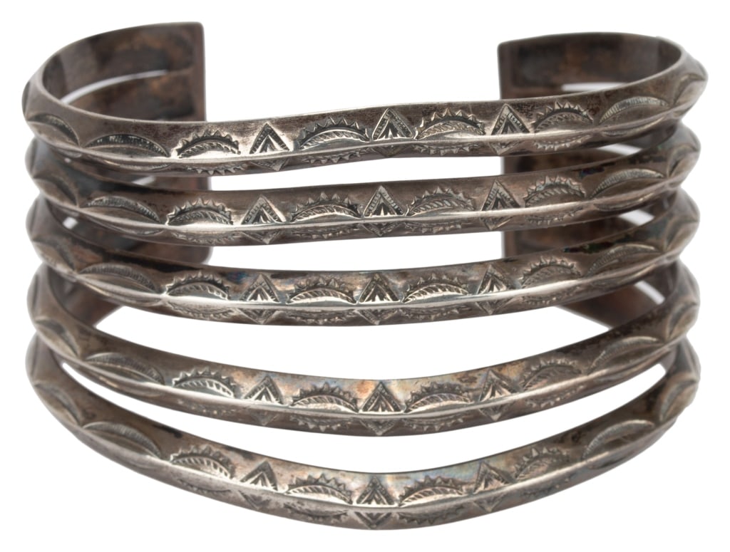 Navajo Sterling Silver Five Shank Cuff Bracelet (1 of 5)
