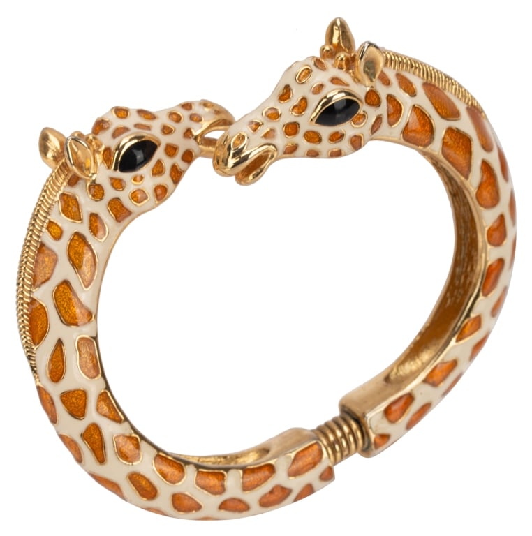 Signed Kenneth Jay Lane Giraffe Cuff Bracelet (1 of 6)