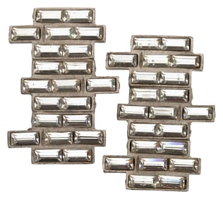 Roxanne Assoulin Crystal Geometric Clip Earrings