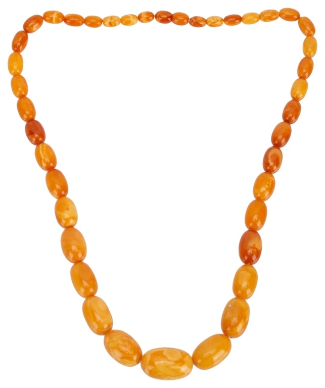 Butterscotch Egg Yolk Baltic Amber Bead Necklace (1 of 5)