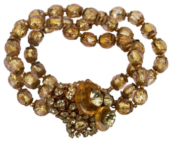 Miriam Haskell Triple Strand Citrine Bracelet