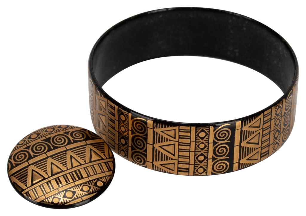 Steinbock Austria Black 24K Black Enameled Jewelry (1 of 7)