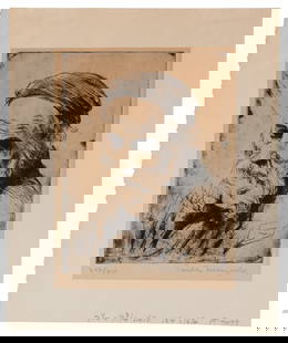 Joseph Margulies, Researcher of the Spirit: Item/Description: Pencil signed and numbered woodblock print. Edition 242/250. Image depicts a spiritual leader / Rabbi. Joseph Margulies (1896 - 1984) was a Vienna-born America painter and printmaker