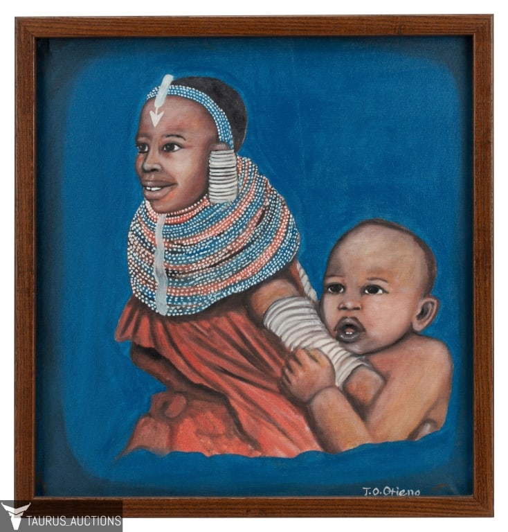 T.O. Otieno - African Mother & Child Painting (1 of 8)