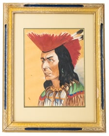 Native American Watercolor Portrait
