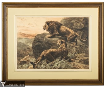 Herbert Dicksee Etching "In The Enemy's Country"