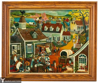 Susan Heinz, Colonial Village Scene, 1977