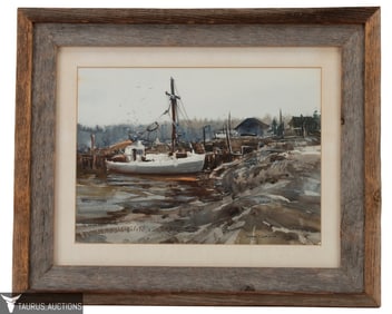 George Carpenter - Harbor Scene Water Color
