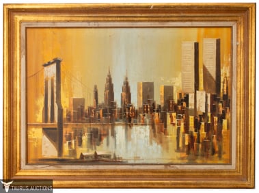 Hawkins, New York Cityscape Oil Painting