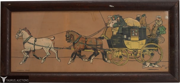 Cecil Aldin, The Liverpool Coach Lithograph