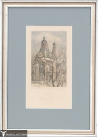 Pencil Signed Russian Orthodox Church Etching