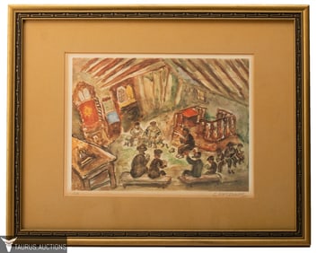 Simon Karczmar Color Lithograph Eichah -Judaica