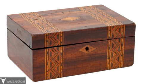 Victorian Tunbridge Ware Marquetry Wood Table Box