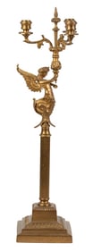 Brass Three Arm Sea Nymph Table Candelabra