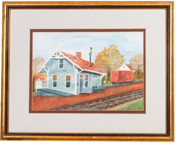 Wendell B. Sheerman Train Station Watercolor