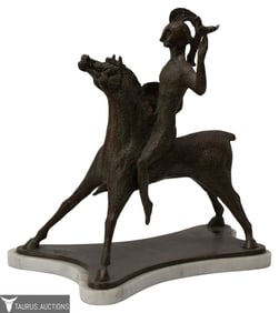 Nicolaus Koni - Modernist Bronze Warrior Sculpture