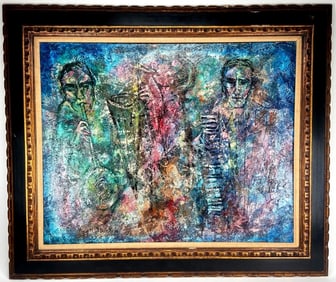 Roy M. Steinberg Signed Abstract: Musicians