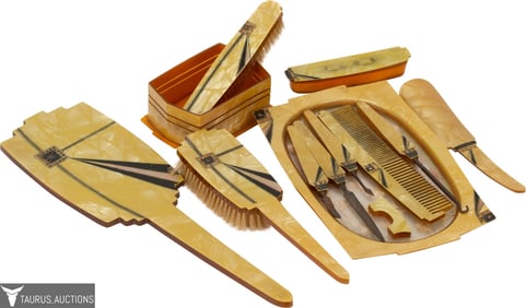 Art Deco Celluloid Dresser Set