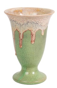 Studio Art Pottery Crackle, Drip Glaze Vase