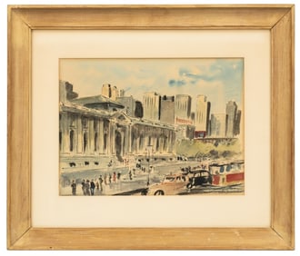 Guy De Neyrac - NYC Public Library Watercolor