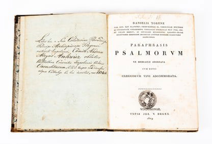 Antique Latin "Paraphrases of the Psalms" Book