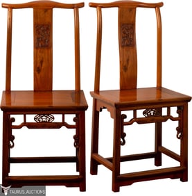 Pair of Yoke Back Official's Hat Chairs