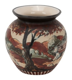 Sandstone Ciboure Pictorial Vase