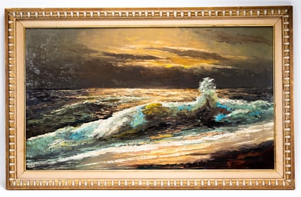 Signed Seascape Oil Painting